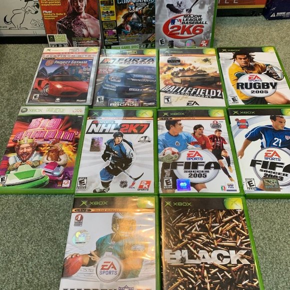 Lot of 13 Xbox Games: Black, Rugby, FIFA, Big Champion, MLB, Madden, MLB, NHL ++